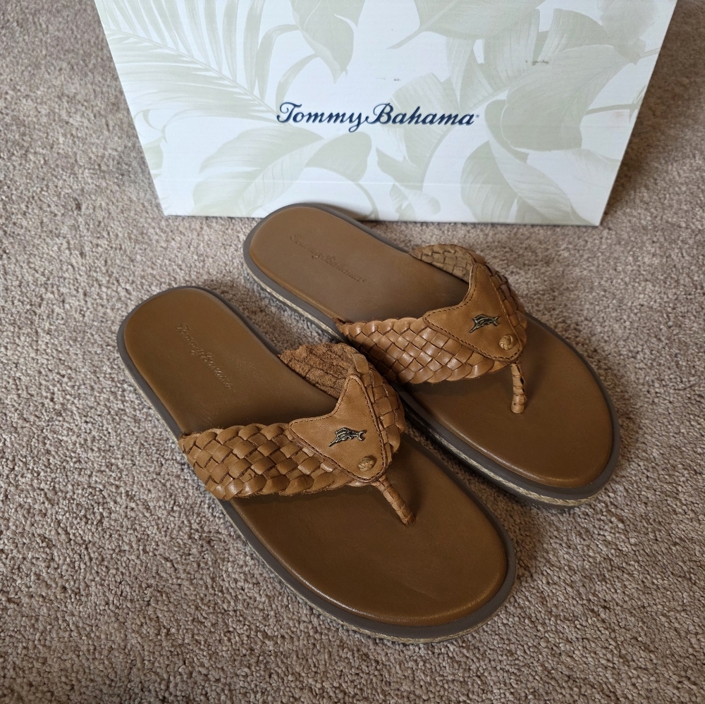 Tommy Bahama Brown Woven Sandals